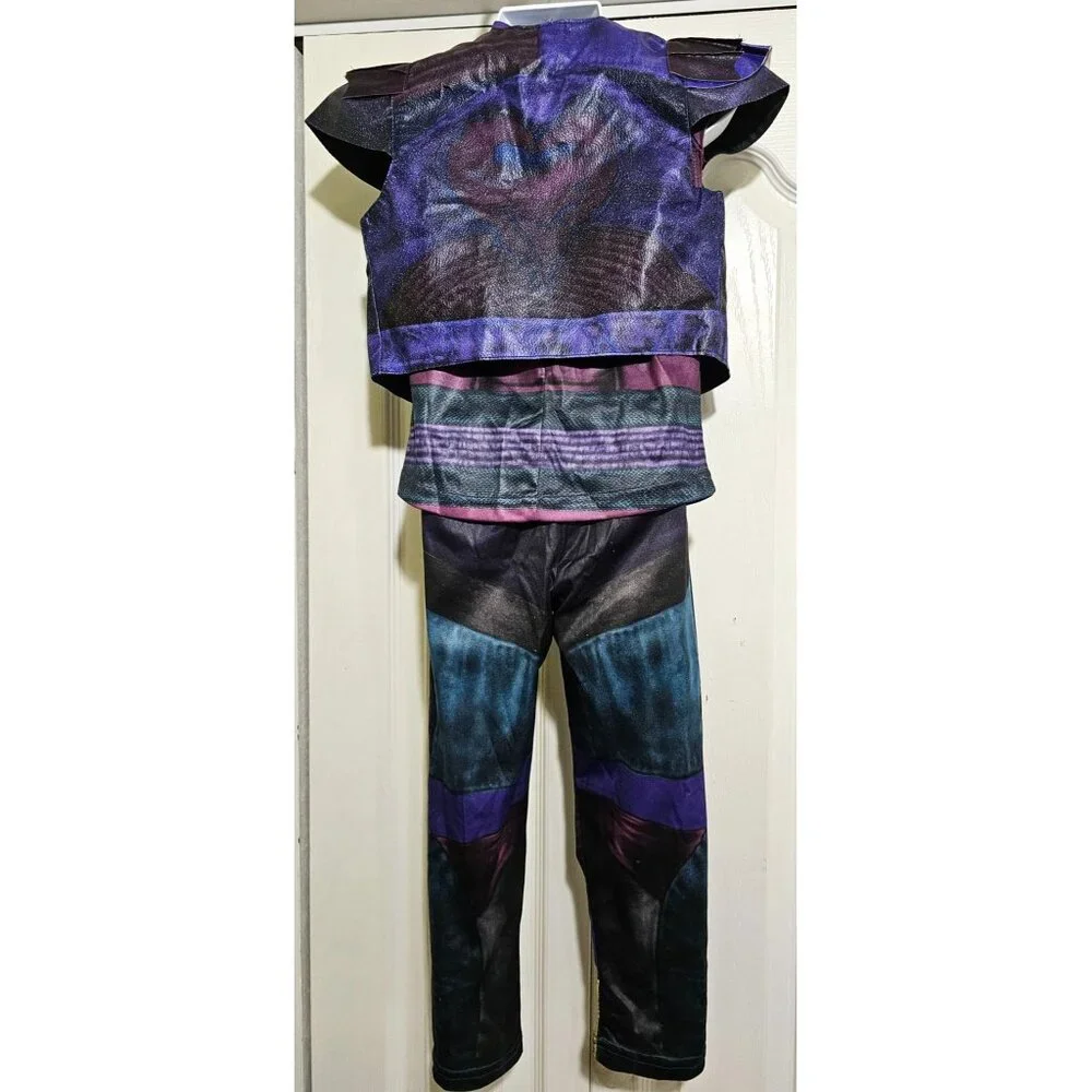 Disney Store Descendants Mal Costume Girls 4 Jacket Top Pants Gloves Halloween